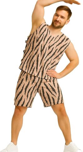 Workout Set For Men - Animal Print Active Wear & Lounge Wear Sets, Active Shorts and Top Set - 2-Piece in Saudi Arabia