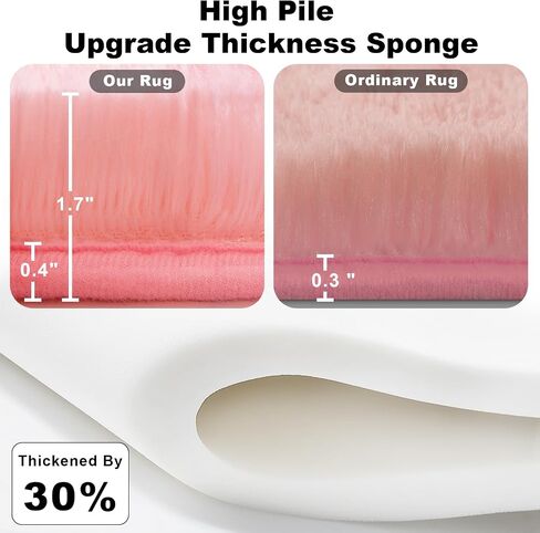 Pink Area Rugs for Girls Bedroom, 4x6 Fluffy Fuzzy Shaggy Carpet for Kids Playroom Nursery Living Room, Thick Soft Plush Mat for Kids Baby Boys Teen Dorm Home Decor Aesthetic in Saudi Arabia