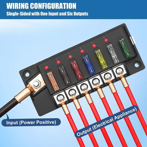 12 فولت/24 فولت 6 دائرة الصمامات البحرية المقاومة للماء مع مؤشر LED ، Ato Blade Fuse Block للسيارات ، البحرية ، شاحنة ، سيارة ، قارب ، RV in Kuwait