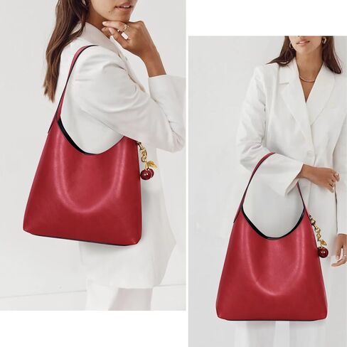 فوكس من جلد الغزال الأوبو أكياس نباتي كيس كتف من الجلد المحببة للنساء متوسطة المصمم ترهل حقائب اليد in Kuwait