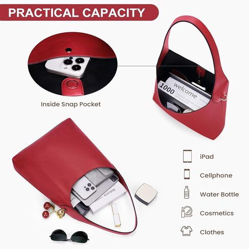 فوكس من جلد الغزال الأوبو أكياس نباتي كيس كتف من الجلد المحببة للنساء متوسطة المصمم ترهل حقائب اليد in Kuwait