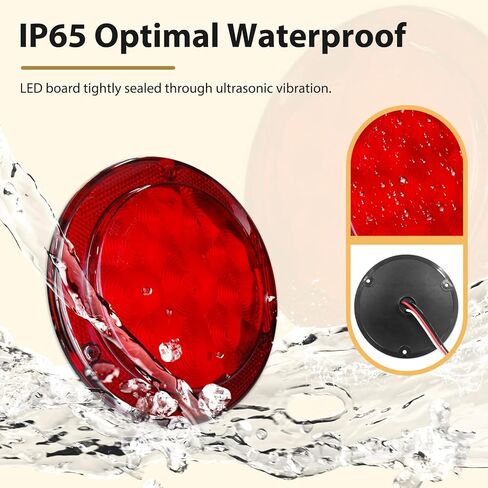 Trailer LED Tail Light for RV Camper Truck Rear Brake Stop Turn Signal Light Red Lighting 5.4inch 4.1W in Saudi Arabia