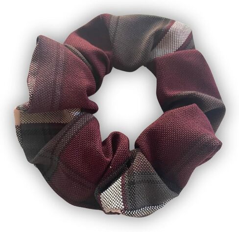 Plaid scrunchie, ClassExceed school uniform plaid, Back to school, handmade school uniform hair accessories (White forest Yellow Navy Plaid80) in Saudi Arabia
