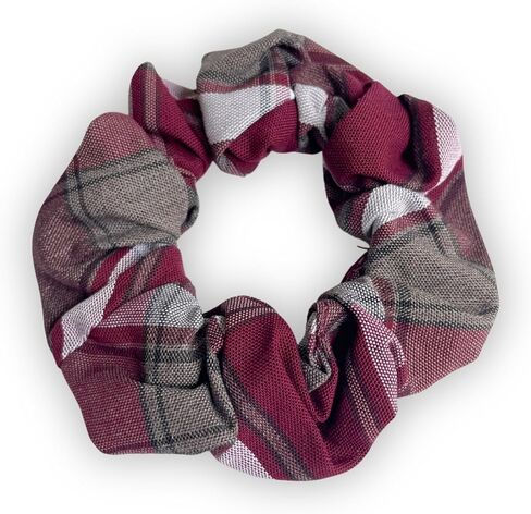 Plaid scrunchie, ClassExceed school uniform plaid, Back to school, handmade school uniform hair accessories (White forest Yellow Navy Plaid80) in Saudi Arabia