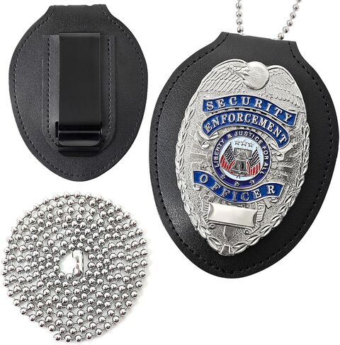 Universal Matal Badge with Standard Leather Shield Case, Hook Fastener, Suitable for Dressing up and Cosplay-FB in Kuwait