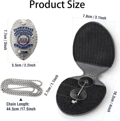 Universal Matal Badge with Standard Leather Shield Case, Hook Fastener, Suitable for Dressing up and Cosplay-FB in Kuwait