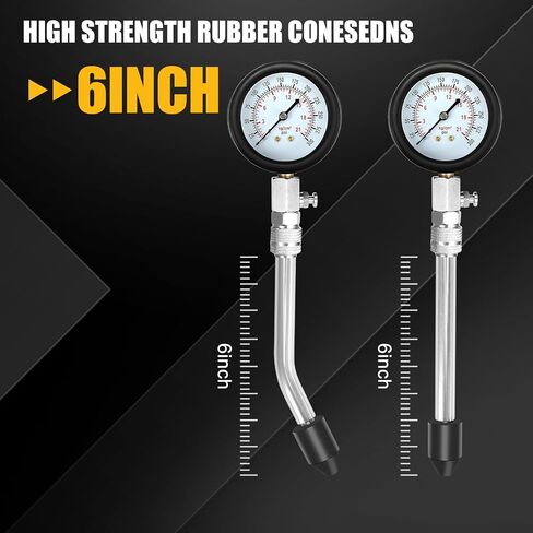 8pcs مجموعة اختبار ضغط أسطوانة محرك البنزين ، مقياس أداة اختبار ضغط المحرك الصغيرة 0-300PPSI مقياس أداة السيارات in Kuwait