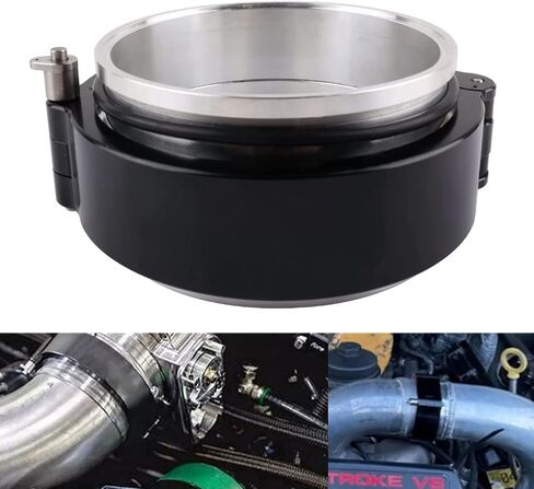 Aluminum Quick Release V-Band Clamp,2.5"/64mm Intake Intercooler Pipe Clamp,Intake Intercooler Pipe Throttle Union Sleeve(Black) in Kuwait