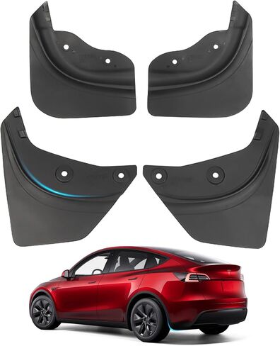 SUPER LINER Tesla Model Y Mud Flaps (2021-2025) No Drill Custom Fit, Durable All Weather Splash Guards - Military Grade PP+TPE Composite in Kuwait