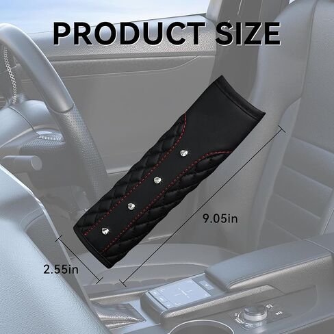 Bling Car Seat Belt Cover, 2PCS Soft Breathable Leather Safety Seatbelt Shoulder Strap Covers, Rhinestone Seat Belt Pads for Women Girls, Universal for SUV, Truck, RV (Pink) in Kuwait