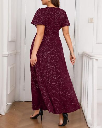 Pinup Fashion Women بالإضافة إلى الفساتين الرسمية - فساتين المساء ضيف زفاف Glitter Prom Long Dress in Kuwait