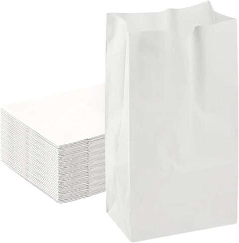 Perfect Stix 4lb Kraft White Paper Bags - Pack of 500 Count (Kraft White Bag 4lb) in Saudi Arabia