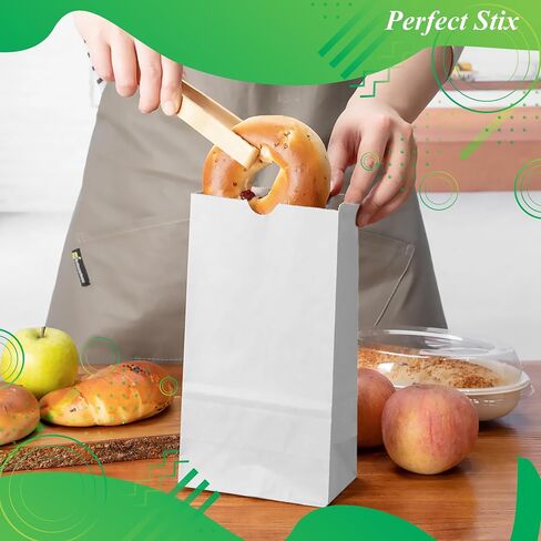 Perfect Stix 4lb Kraft White Paper Bags - Pack of 500 Count (Kraft White Bag 4lb) in Saudi Arabia