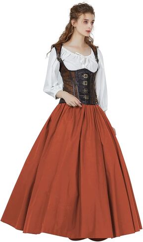 BEAUTELICATE Victorian Dress Renaissance Skirt Gypsy Long Maxi Medieval Skirt A-line Full Length in Saudi Arabia