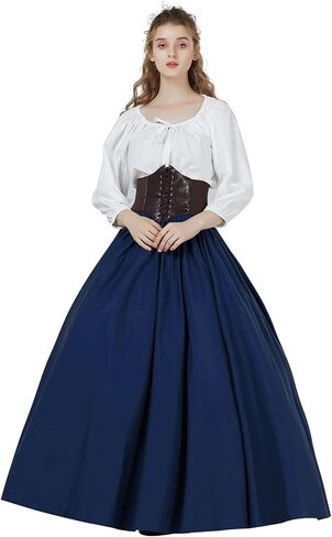 BEAUTELICATE Victorian Dress Renaissance Skirt Gypsy Long Maxi Medieval Skirt A-line Full Length in Saudi Arabia