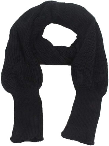 Women Fall Winter Snowfall Sweater Scarf with Sleeves Multi-Use Wrap Blanket Scarf Crochet Knitted Shawl Cape in Kuwait