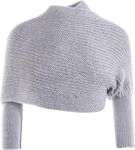 Women Fall Winter Snowfall Sweater Scarf with Sleeves Multi-Use Wrap Blanket Scarf Crochet Knitted Shawl Cape in Kuwait