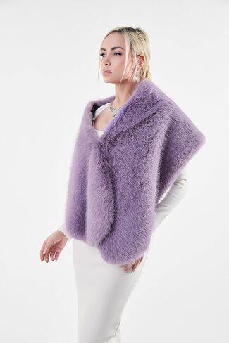 AMTFBY Women's Faux Fur Wrap Cross Shawl For Winter Evening Party Cape in Saudi Arabia