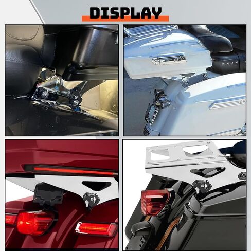 ECOTRIC 2 Two Up Tour Pack Mounting Rack Compatible with Harley Davidson Touring 2014-2024 Road King Street Glide Road Glide Electra Glide Detachable Mount Luggage Rack (Chrome) in Kuwait