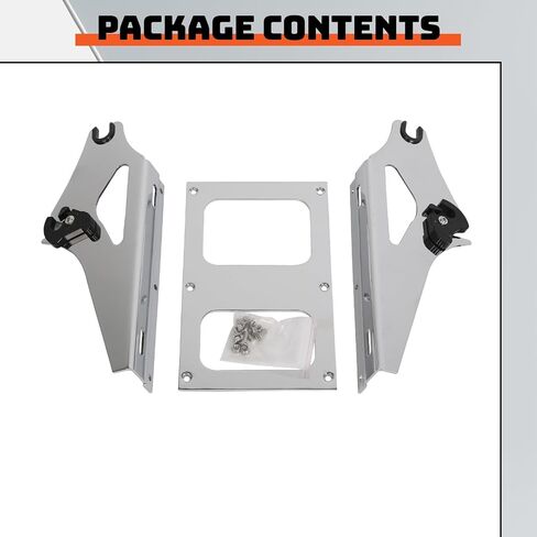 ECOTRIC 2 Two Up Tour Pack Mounting Rack Compatible with Harley Davidson Touring 2014-2024 Road King Street Glide Road Glide Electra Glide Detachable Mount Luggage Rack (Chrome) in Kuwait