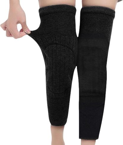 1 Pair Winter Warm Faux Fur Knee Brace Plush Fleece Lined Leg Knee Warmer Kneepad Knee Support Protector for Joint Pain Arthritis Tendonitis Sports in Kuwait