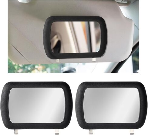 قطعتان من مرآة الزينة الواقية من الشمس للسيارة، مرآة تجميل لتظليل الشمس للرؤية الخلفية مع زجاج عالي الدقة، مرآة مكياج أوتوماتيكية للوقاية من الشمس، ملحقات سيارة داخلية عالمية لشاحنة الدفع الرباعي in Kuwait