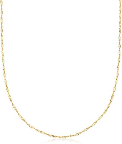 Ross-Simons Italian 18kt Yellow Gold Diamond-Cut Singapore-Chain Necklace in Saudi Arabia