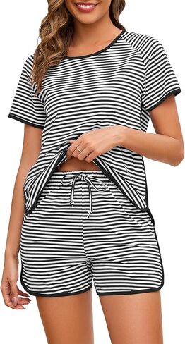 مجموعات بيجاما من القطن للنساء 2 قطعة صالة مجموعة PJ in Kuwait