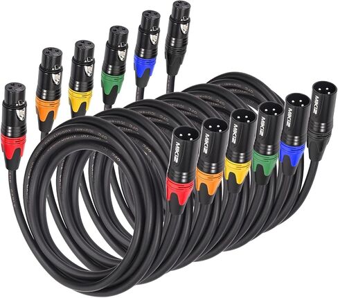 كابلات MIKIZ XLR بطول 50 قدمًا 2 حزم سلك ميكروفون متوازن ممتاز 3 دبوس XLR ذكر إلى أنثى 50 قدم in Kuwait
