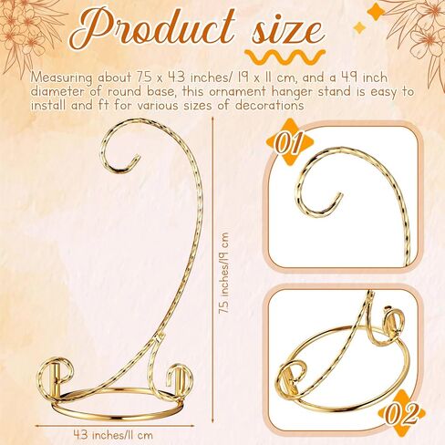 1 PCS Ornament Display Stand 7.5 H Holder Stand حامل شنقا حامضة الحامل الجوي حامل الشنق لعيد الميلاد منزل حفل زفاف (الذهب) in Kuwait