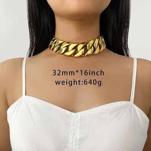 SDA Chunky Gold Chain Necklace - Heavy and Waterproof 316L Surgical Steel with 18K Gold Plating for Modern Men and Women into Hip Hop Fashion in Kuwait