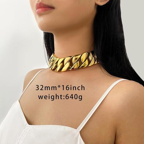 SDA Chunky Gold Chain Necklace - Heavy and Waterproof 316L Surgical Steel with 18K Gold Plating for Modern Men and Women into Hip Hop Fashion in Kuwait