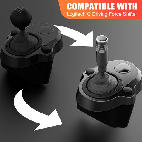 aikeec Gear Shifter Knobs and Adapter Compatible with Logitech G29 G920 G923 G27 Driving Force Stick Aluminum Weighted Shift Knob Gear Shifting Lever Handle (Black) in Kuwait