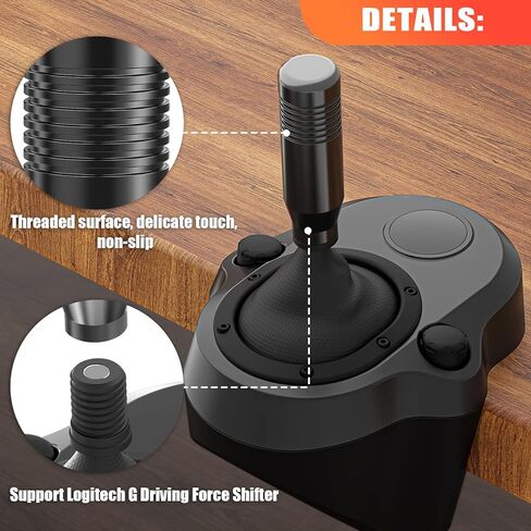 aikeec Gear Shifter Knobs and Adapter Compatible with Logitech G29 G920 G923 G27 Driving Force Stick Aluminum Weighted Shift Knob Gear Shifting Lever Handle (Black) in Kuwait