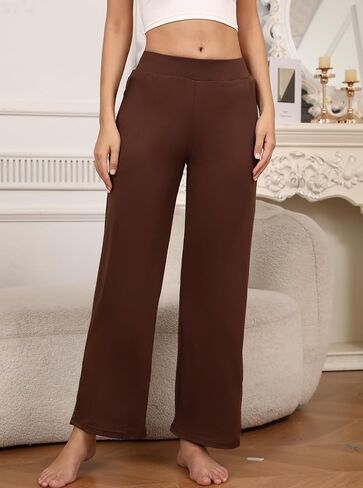 PNAEONG 3 Pack Women's Wide Leg Petite Sweatpants, Loose Fit Lounge Pants with Pocket Casual High Waist Sweatpants，XS-XL in Saudi Arabia