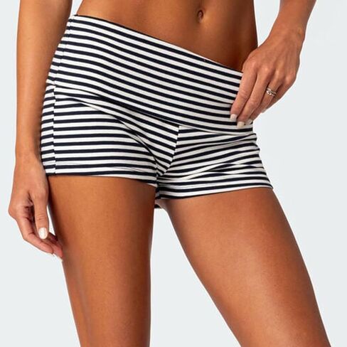 KMBANGI Womens Fold Over Shorts Elastic Waist Y2k Lounge Shorts Foldover Cute Pajama Micro Bottoms Mini Shorts Sleepwear in Saudi Arabia