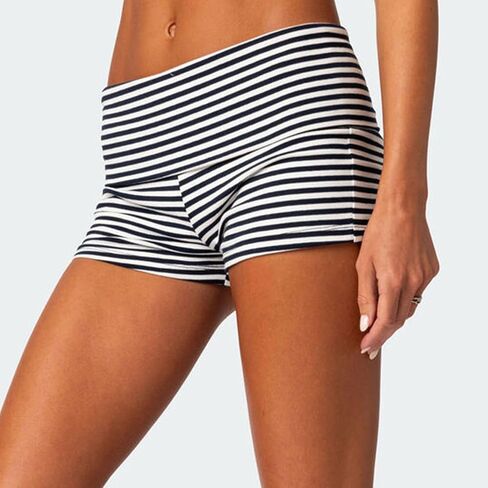 KMBANGI Womens Fold Over Shorts Elastic Waist Y2k Lounge Shorts Foldover Cute Pajama Micro Bottoms Mini Shorts Sleepwear in Saudi Arabia