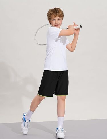 Boys Athletic Shorts Quick Dry Basketball Soccer Running Gym Summer Mesh Sports Shorts for Kids in Kuwait