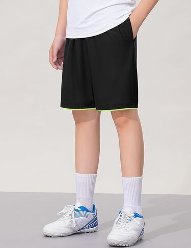 Boys Athletic Shorts Quick Dry Basketball Soccer Running Gym Summer Mesh Sports Shorts for Kids in Kuwait