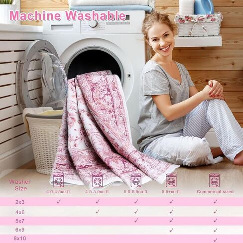 2x3 Bright Pink Area Rug for Entryway, Small Washable Rugs with Non-Slip Backing for Girls Bedroom, Cute Vintage Throw Carpet Kitchen Laundry Front Door Decor in Saudi Arabia