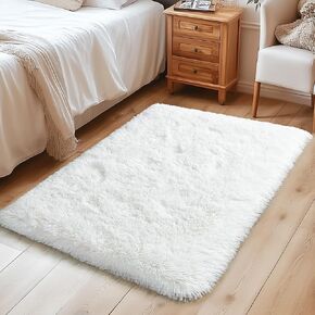 Soft Fluffy Rug for Living Room, 4x6 Tie-Dyed Yellow Shag Area Rug for Bedroom Living Room, Non-Slip Fuzzy Carpet for Girls Boys Kids, Throw Rugs for Dorm, Modern Home Decor Aesthetic