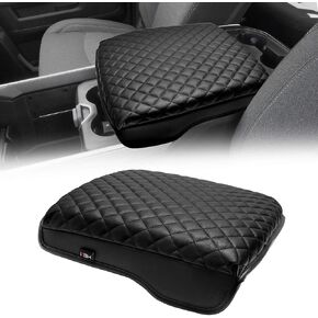 KBH Center Censole Cover Armrest لـ Dodge RAM 1500 2500 3500 2019-2025 ، مقعد دلو وحدة التحكم في الأرض ، واقي وسادة راحة ذراع السيارة ، وجلد فينيل ، ومكافحة الخدش ، والأسود