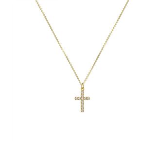 Tewiky Cross Necklace for Women-Dainty Simple 14k Gold Plated Cross Pendant Cute Diamond Necklaces for Women Gold Jewelry