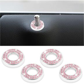 4PCS Bling Car Door Lock Cover for Car Decor,Rhinestones Door Lock Pull Cover Compatible with Mercedes Benz A-Class/B-Class/C-Class/E-Class,Stylish Car Accessories for Women Men (White)