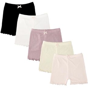 5 Pack Girls Bike Cartwheel Shorts Girls Breathable Comfy Under Dress Summer Shorts Kids
