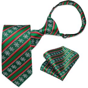 DiBanGu Boys Adjustable Tie and Pocket Square Pre-tied Zipper Necktie for Kids Wedding Party Graduation School Uniforms