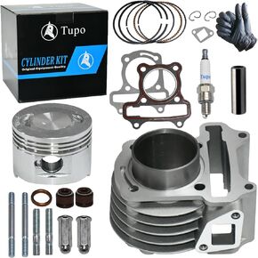 Tupo 47mm 80cc Big Bore Cylinder Piston Ring Gasket Top End Rebuild Kit Compatible with GY6 4-Stroke 139QMB TAOTAO JONWAY ZNEN Roketa ATV Moped Go-Kart