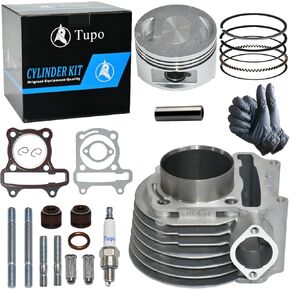 Tupo 150cc 57.4mm Big Bore Cylinder Gasket Piston Ring Top End Rebuild Kit Compatible with GY6 4 Stroke 157QMJ 152QMI Jonway Taotao Znen Roketa ATV Moped Go Kart