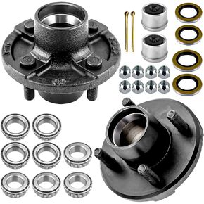 4 Lug Trailer Hub for 2000 lbs,4x4 Trailer Hub Kit fits 1" and 1"-1/16" Axle,Heavy Duty 4 Lug Boat Trailer Hubs, Trailer Idler Hub for Multi-Axle Trailers