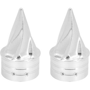 HDBUBALUS Motorcycle Front Axle Nut Covers Axle Caps Fit For Harley Sportster Touring Softail Dyna 2 pcs Chrome